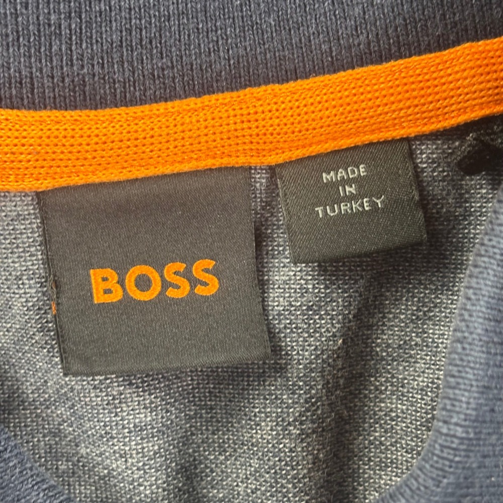 HUGO BOSS Polo Shirt Size Small Gray Short Sleeve Cotton Pique Men's - Picture 4 of 7
